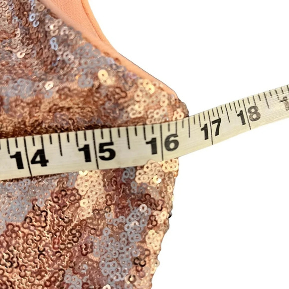 Lulu's Elegant Encounter Rose Gold Sequin Maxi Dress MEDIUM Style 401032 - Picture 11 of 15